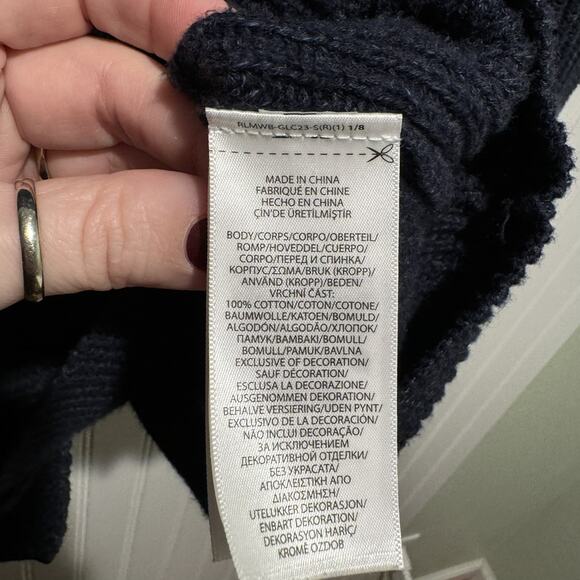 Polo Ralph Lauren Navy Blue Cotton Cardigan Sweater Shawl Collar Mens 2XL Tall - Picture 6 of 7